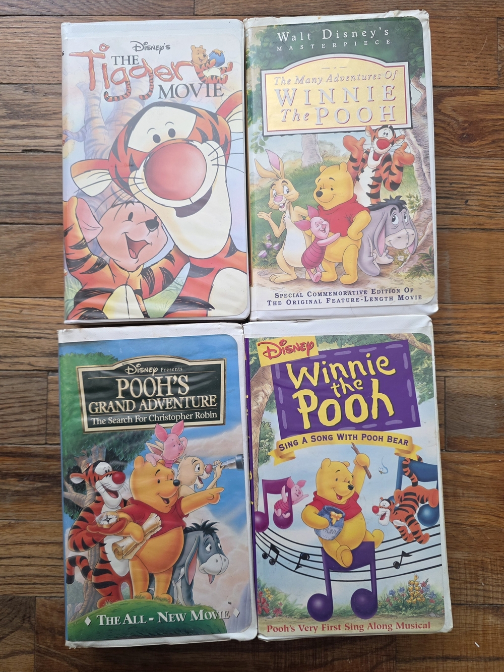 Disney Winnie the Pooh & Tigger VHS Collection - Yellow, Orange, Purple, Green